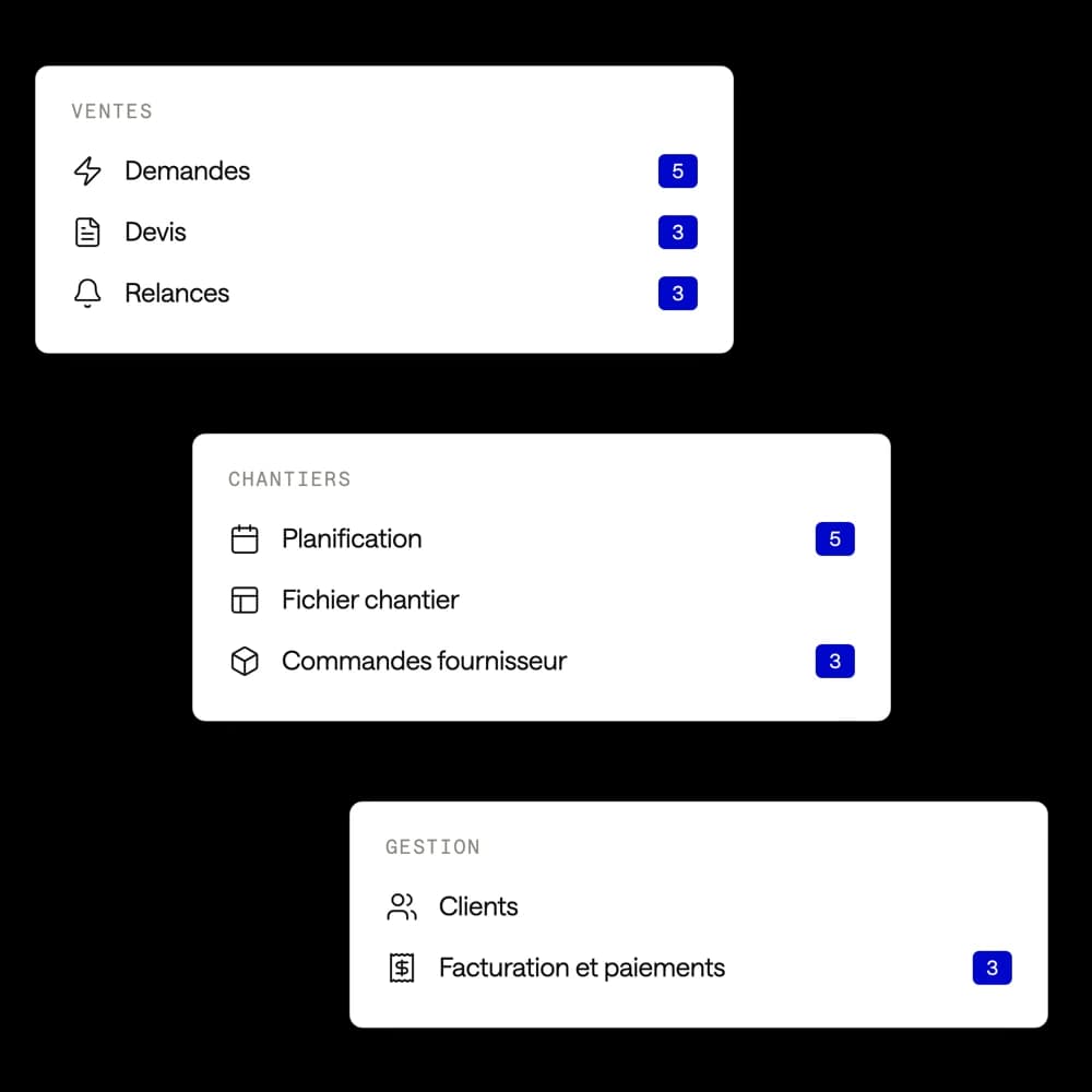 Modules d’une plateforme métier : demandes, devis et planification