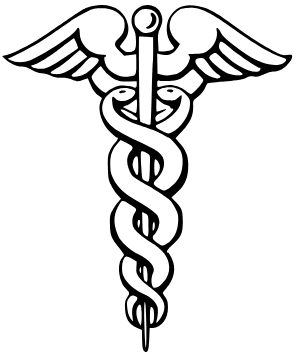 Caducée à deux serpents